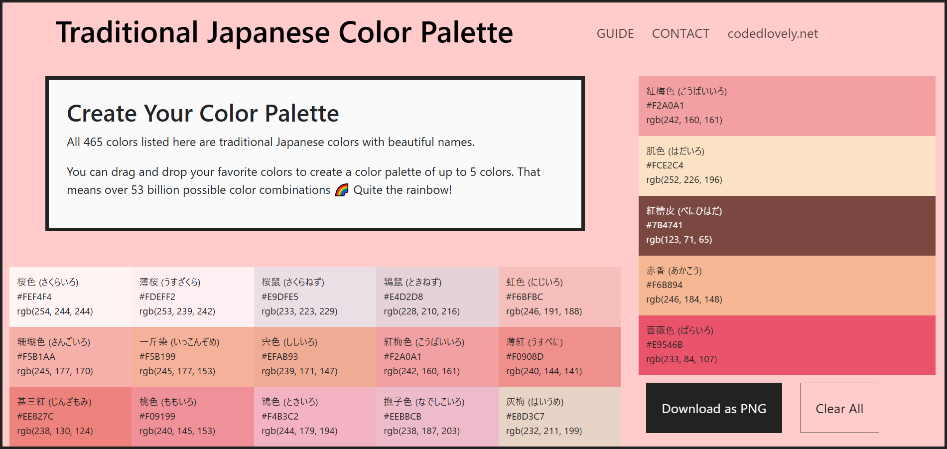 color palette creator screenshot
